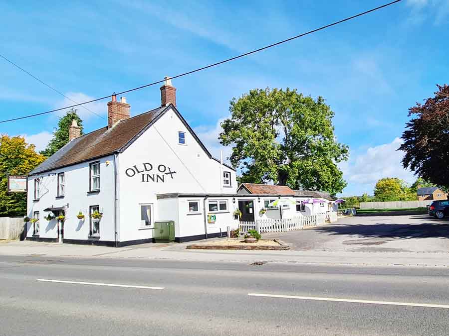 The view from the road of the Old Ox Inn Shillingstone Blandford Forum Dorset