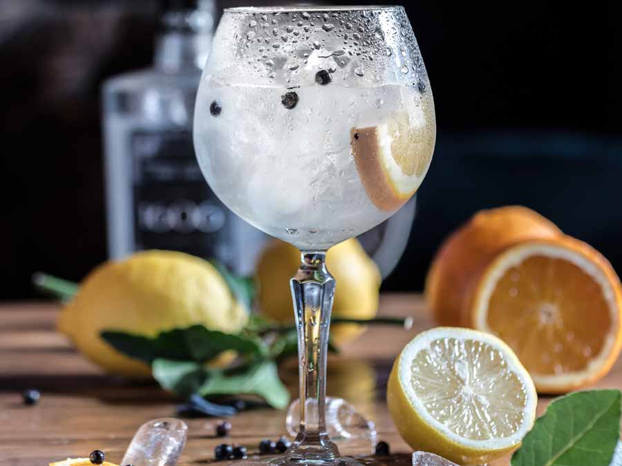 A gin & tonic, one of the many drinks available at the Old Ox Inn Shillingstone Blandford Forum Dorset