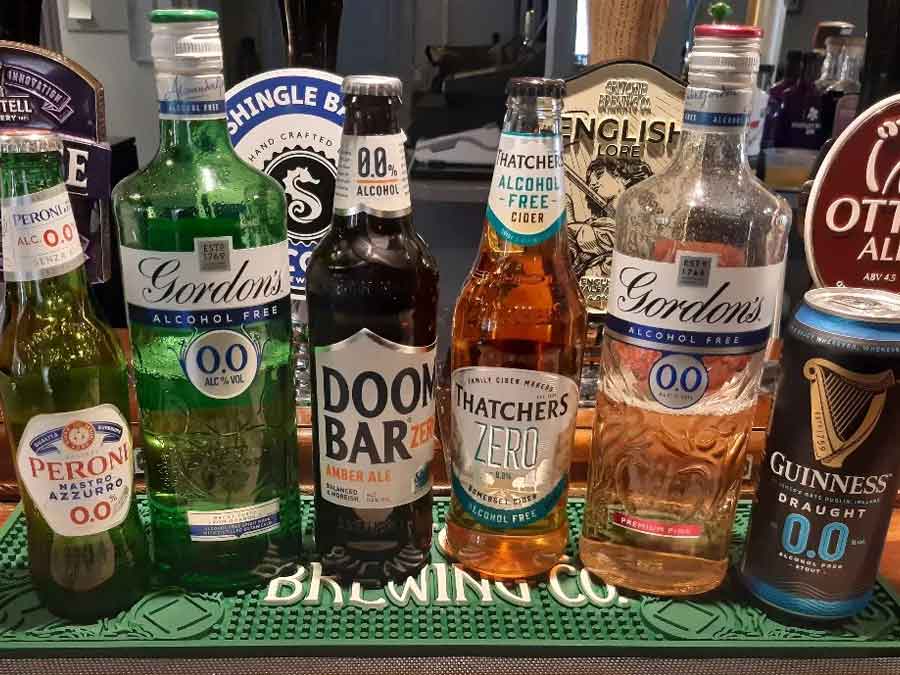 We have an extensive range of low ABV and no-alcohol drinks available at the Old Ox Inn Shillingstone Blandford Forum Dorset