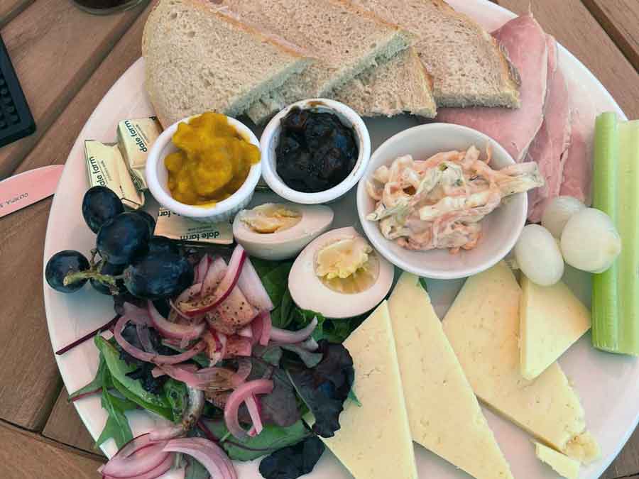 Glastonbury and or Wiltshire Cure Ham Ploughman&#39;s. One of our Blackboard Specials at the Old Ox Shillingstone Dorset